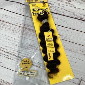 16” Deep Wave 9A Quality Brazilian 100% Human Hair Natural (dark) Extensions